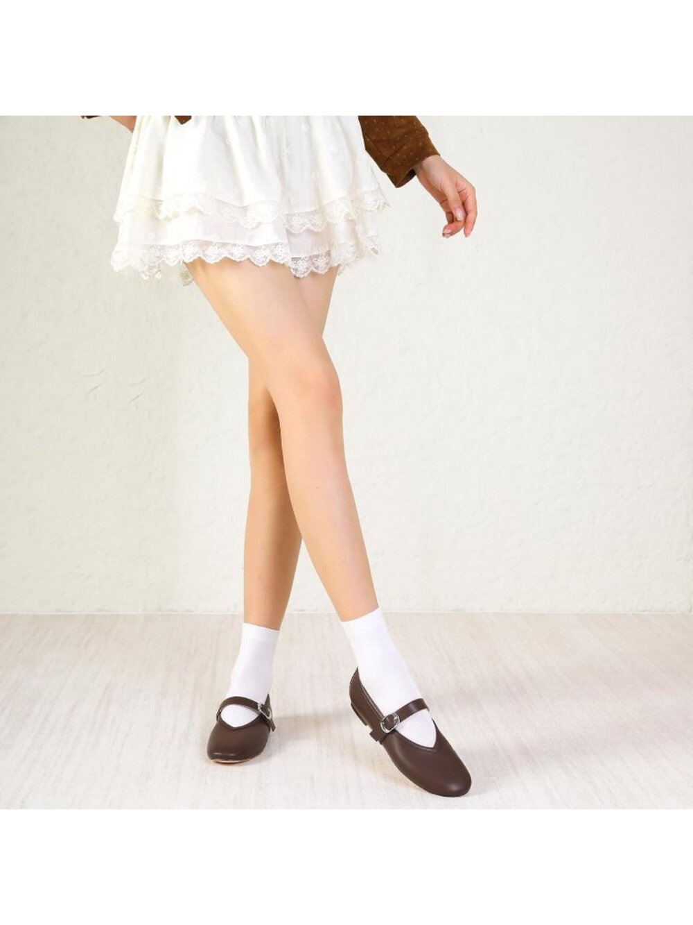 Women's Chocolate Brown Flats Foldable Ballet Mary Jane Round Toe Dressy Shoes - Picture 3 of 5